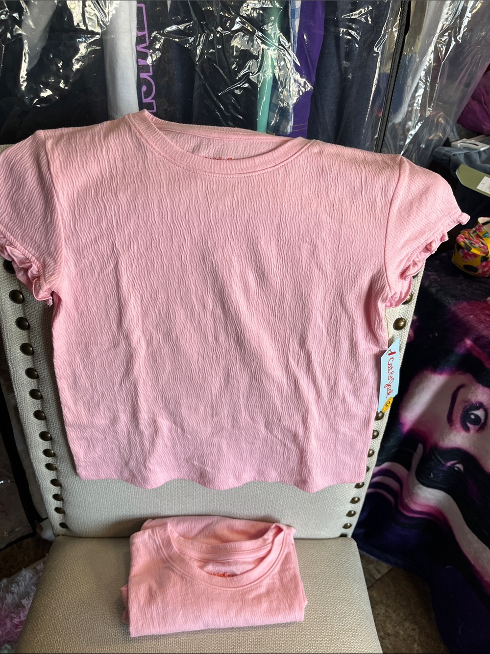 Cat & Jack Pink Ruffle Sleeve Tee
